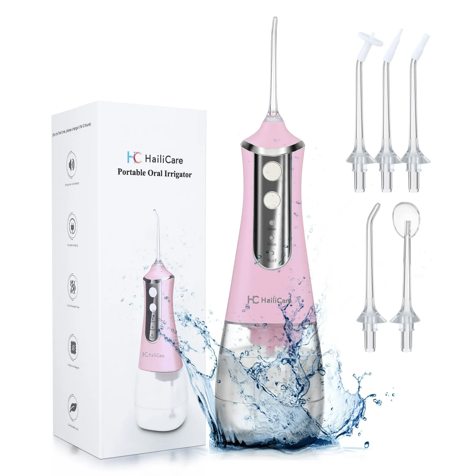 Teveik portable oral irrigator  IPX7 Waterproof water flosser 350ml water tank dental flosser