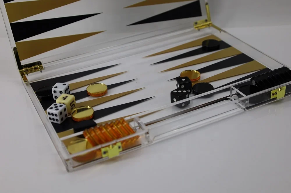 Custom Luxury Acrylic Backgammon  Chess Board Game Set Classic Acrylic Chess Set Chess  Party Games
