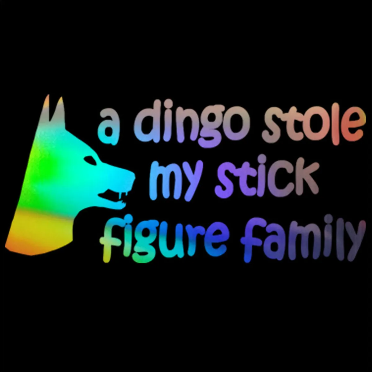 A Dingo Stole My Stick Figure Family Stickers Car Window Bumper Vinyl Decal Gift Die Cut Decals Laptop Window Glass