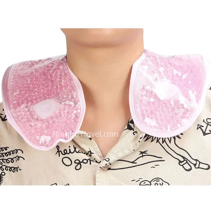 Pink Blue Pain Relief Gel Beads Hot Cold Neck Shoulder Wrap Therapy Compress Ice Pack Pad Reusable