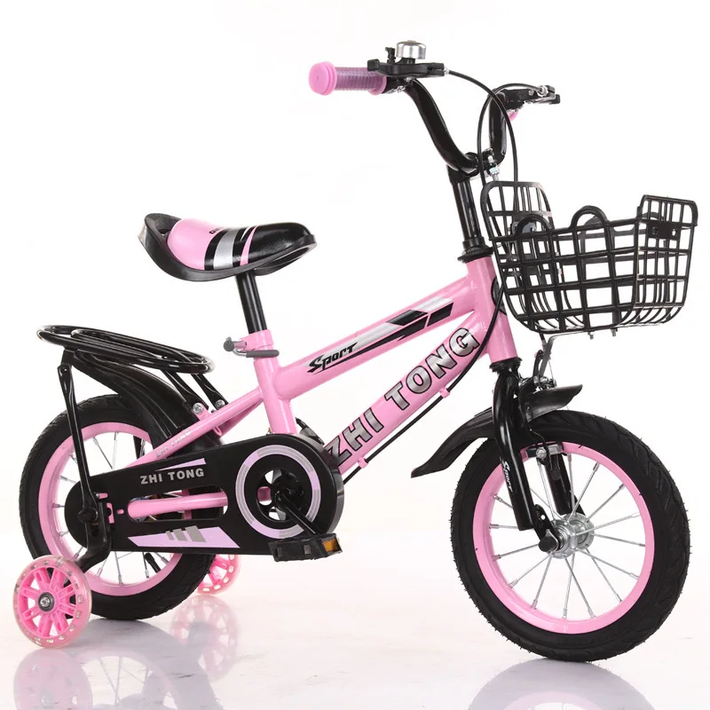 Little Princess Kids Bicycle for Girls 3-8 Years Old with Front Hand Brake and Training Wheels Made of Plastic EVA Foam
