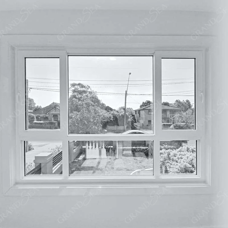 High quality casement fixed profile pvc window UPVC frame slide window with latest simple design upvc windows