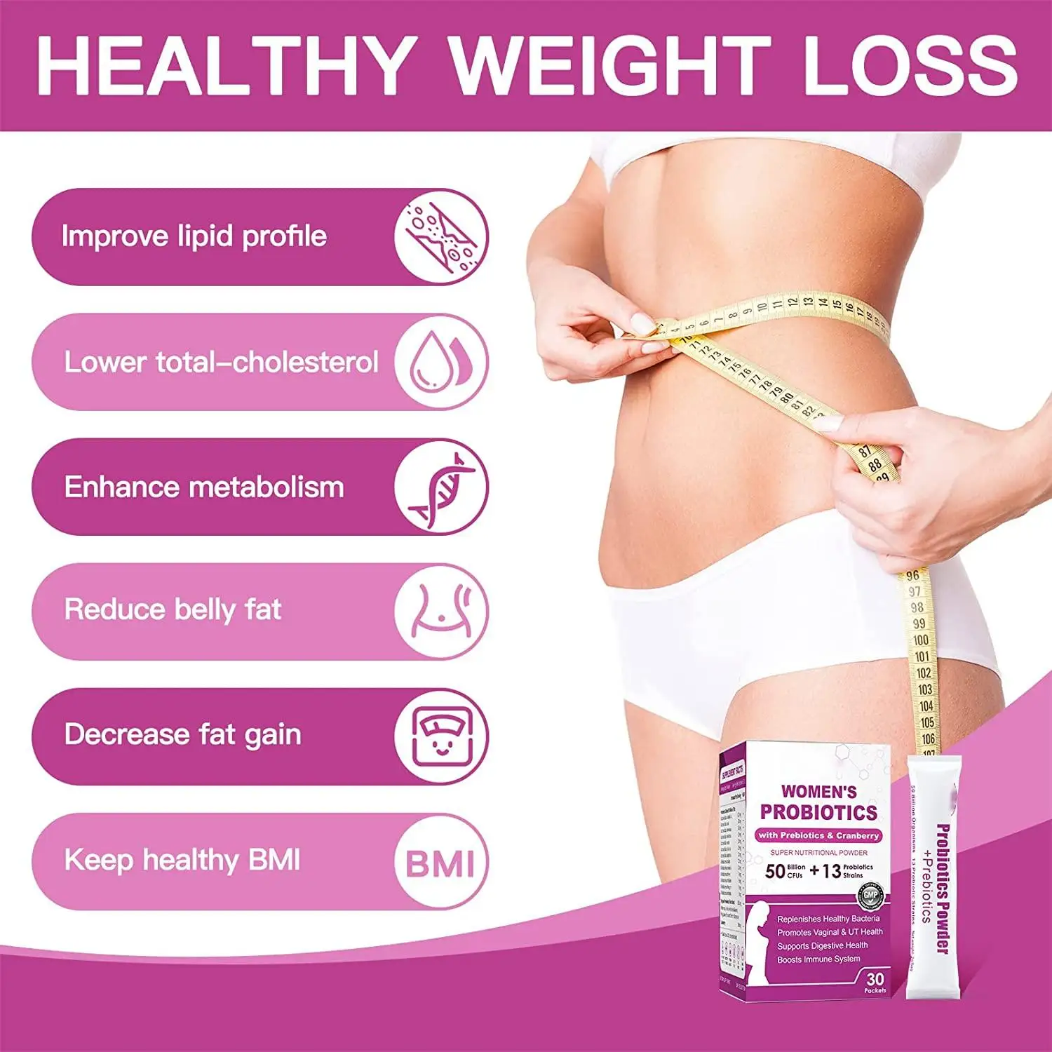 Probiotics for Women, Men and Kids, Prebiotics And Probiotics Sachets Powder For Digestive And Immune Gut Health