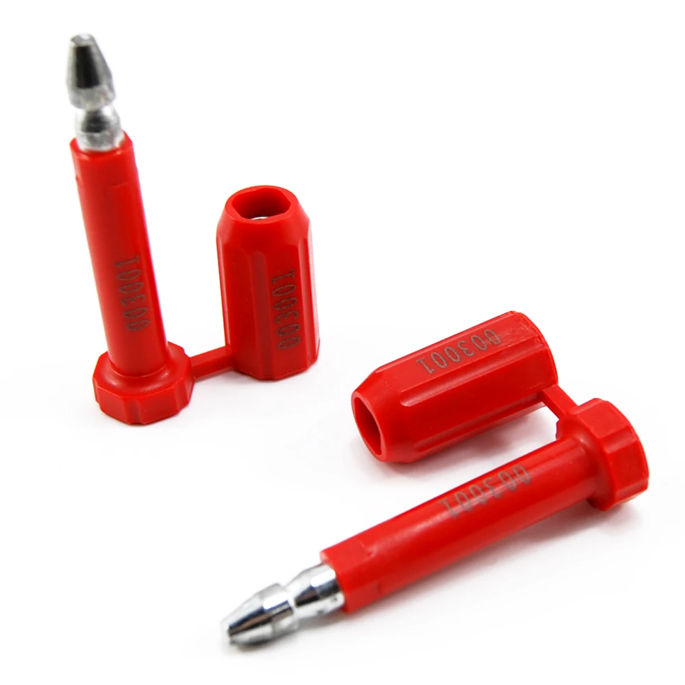 high security bolt seals,cargo container trucks seals tamper proof shipping seals with print progressive numbering,red