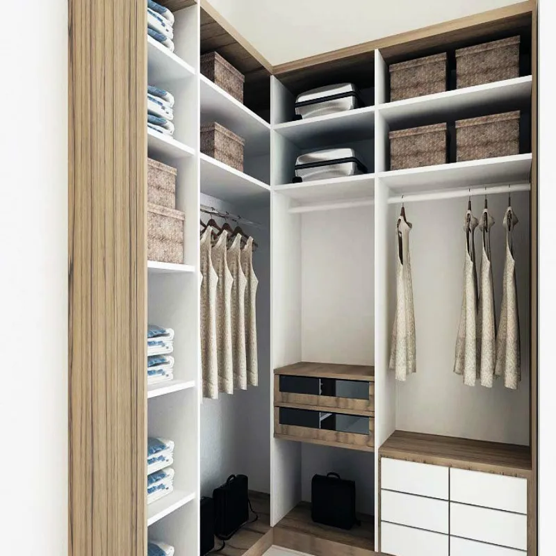 Popular style master bedroom use  Walk in Wardrobe with Drawers and led light