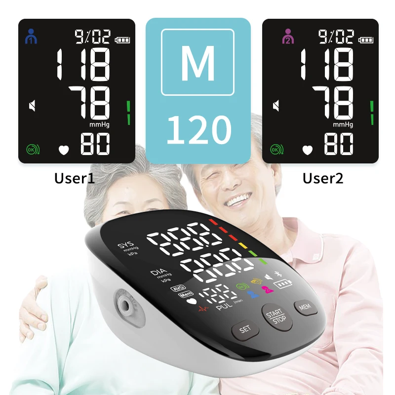 Factory Wholesale Electronic BP Monitor Automatic Digital Blood Pressure Monitor Upper Arm With Voice bluetooth Homeuse
