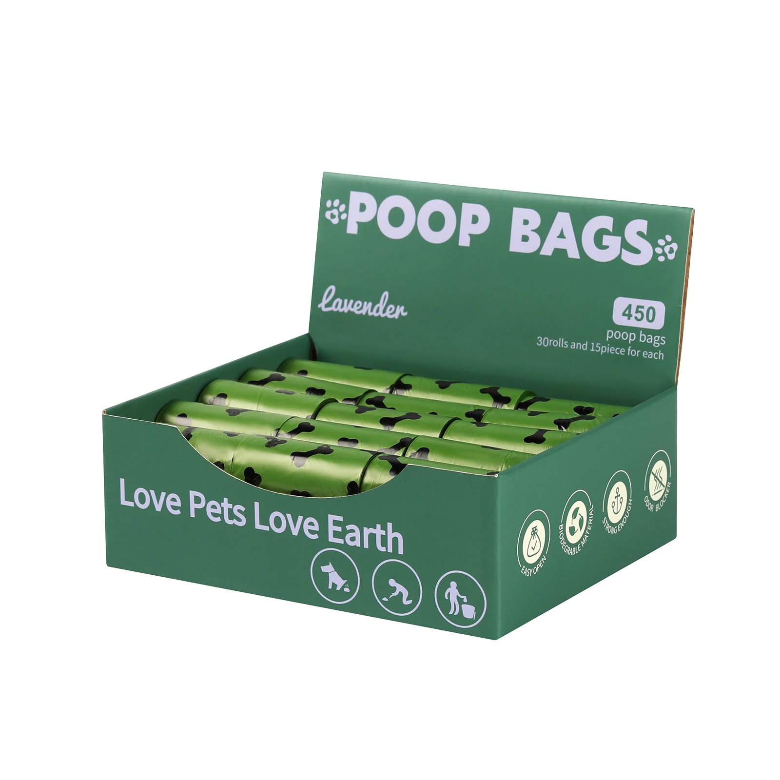 Eco-Friendly Custom EPI Dispenser Dog Poop Bags Biodegradable Compostable Pet Waste Sustainable Plastic Supplies for Cats Dogs