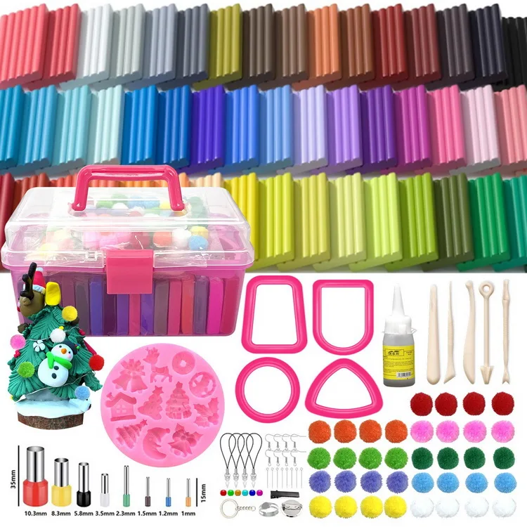 50 Color 24 Color Handle Box DIY Earrings Material Oven Bake Clay Kit
