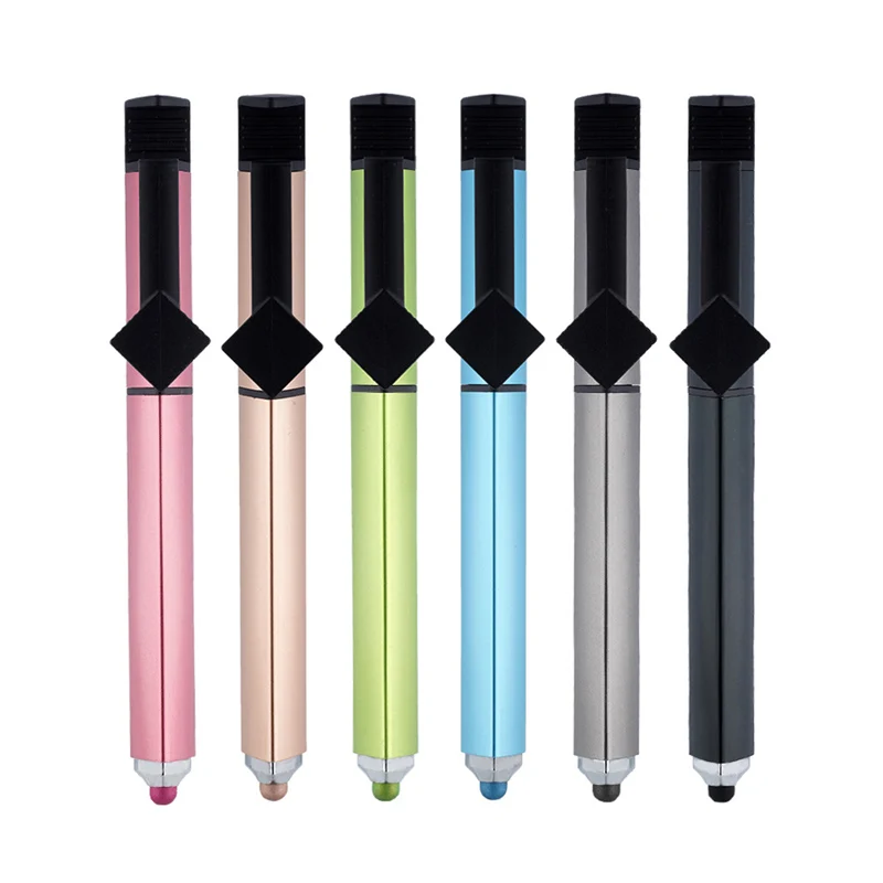 BECOL New Coming Multifunctional Triangular Gel Ink Pen Custom Logo Plastic Gel Pen with Stylus and Phone Holder for Advertising