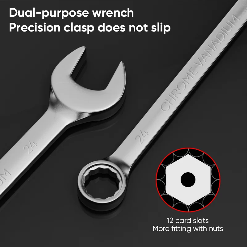 Mitsushi Open Gear Spanner High Hardness Steel Torque Wrench Chrome Finish Strong  DIY Metric Heavy Duty Dual Combination 11mm