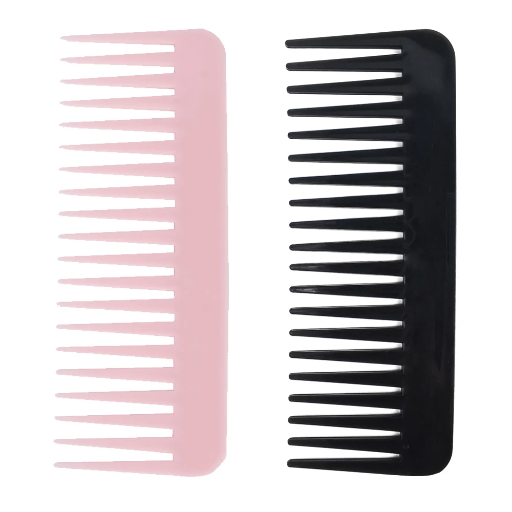 Wholesale Daily Use Private Logo OEM Pocket Detangling Plastic Pink Black Wide Tooth Cheap Flat Styling Hair Comb