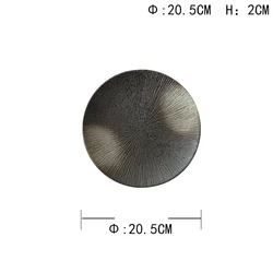 Wholesale Japanese Style Brown Stoneware Steak Plate Classic Ceramic Stock Plate