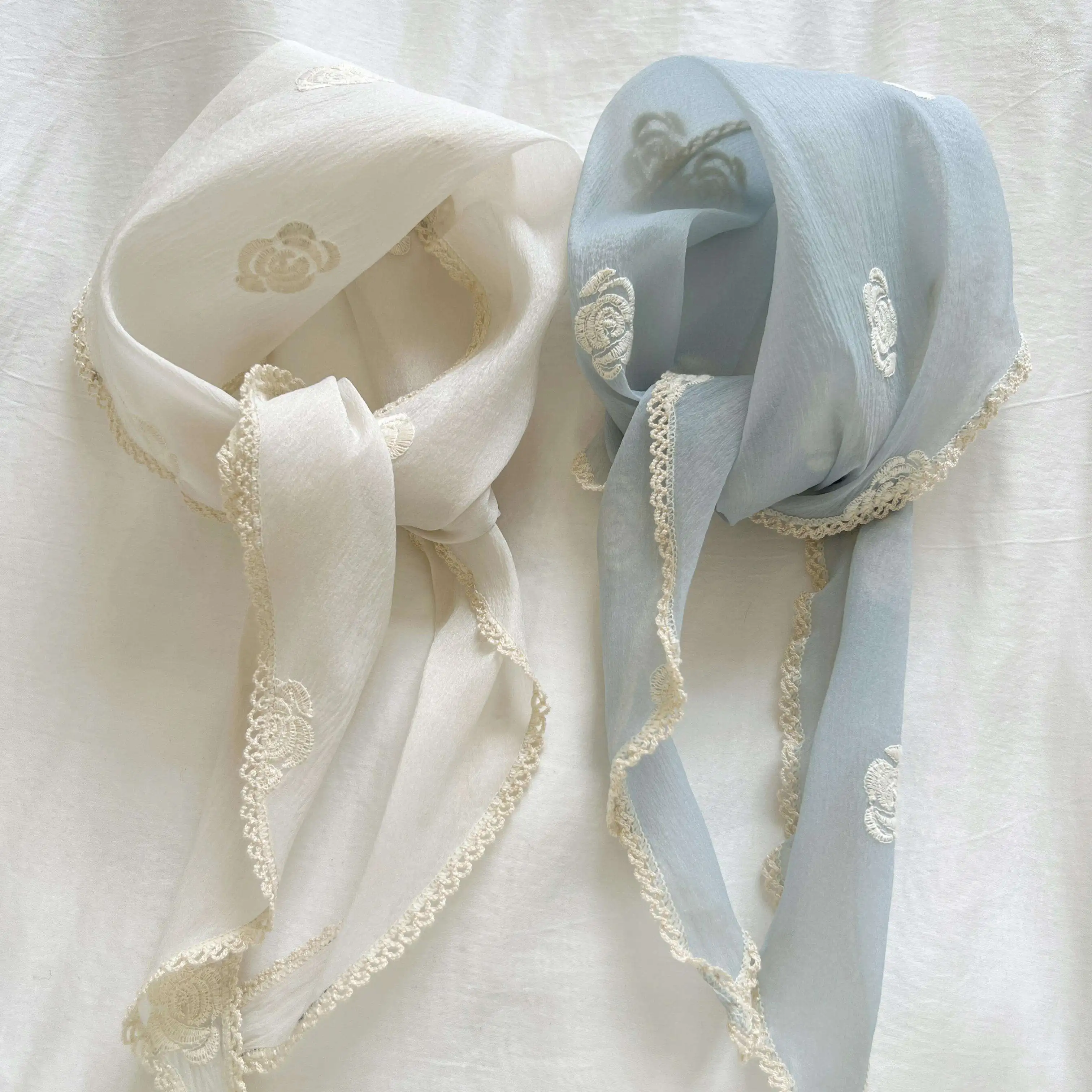 2024 Новый Модный летний женский кружевной треугольный хиджаб для Взрослых чехол волос пляжа