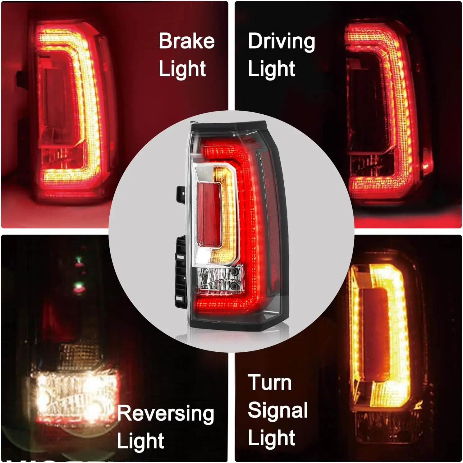 Tail Lamp Car Assemblies LED Tail Light for GMC Yukon/Youkon XL 2015-2020 Outer Rear Taillight Assembly Brake Tail Lamp Pair