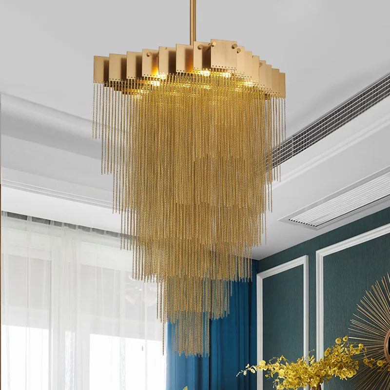 New Italian Design Nordic Fashion Gold Polishing G9 Light Waterfall Chandelier Modern