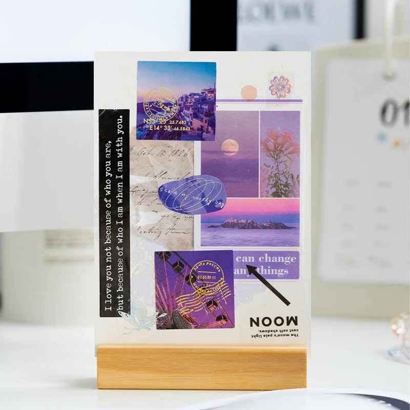 45Pcs Diary Sticker Scrapbooking romantic light shadow Planner Japanese Junk Journal Kawaii Decorative Stationery Craft Sticker