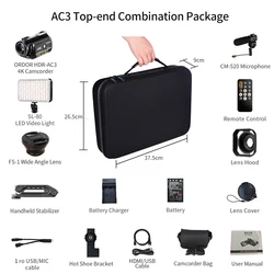 Whole Set Sell AC3 Infrared Night Vision Video Camcorder Camera with Exernal Accessories