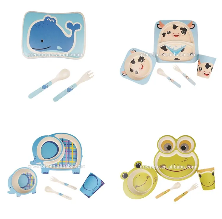 kids dinner set wholesale bamboo tableware biodegradable tableware