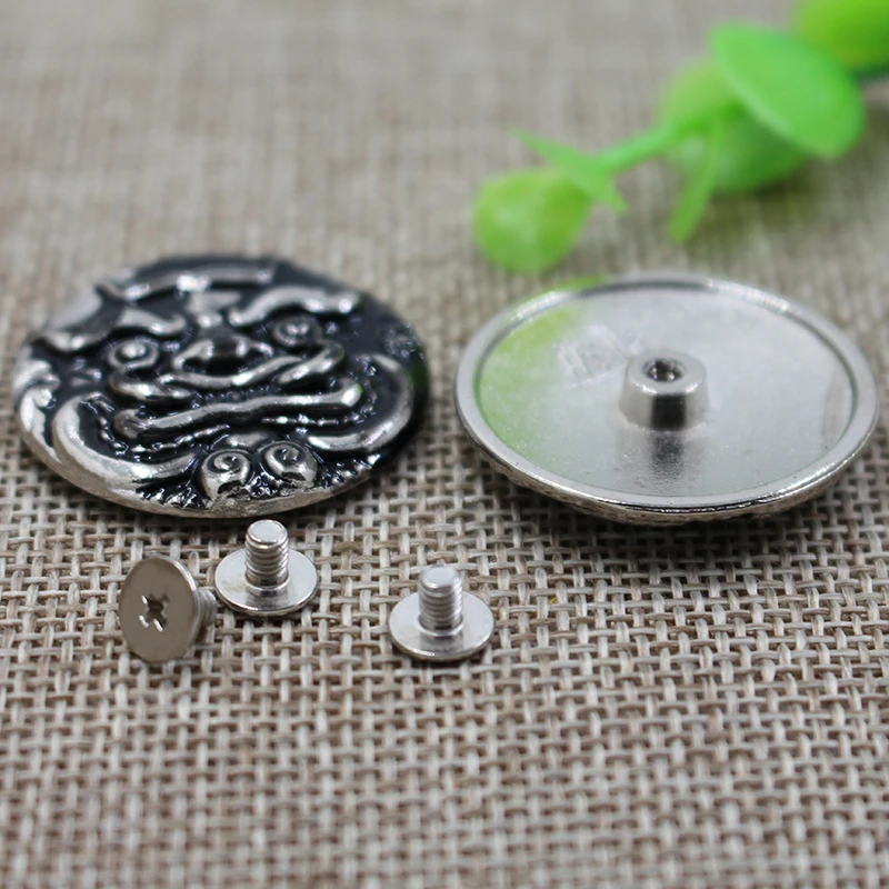 Высококачественные пуговицы из сплава под заказ с изображением черепа для кожи и кошелька