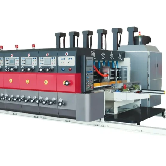 corrugated carton box flexo two colors printer slotter rotary die cutter machine