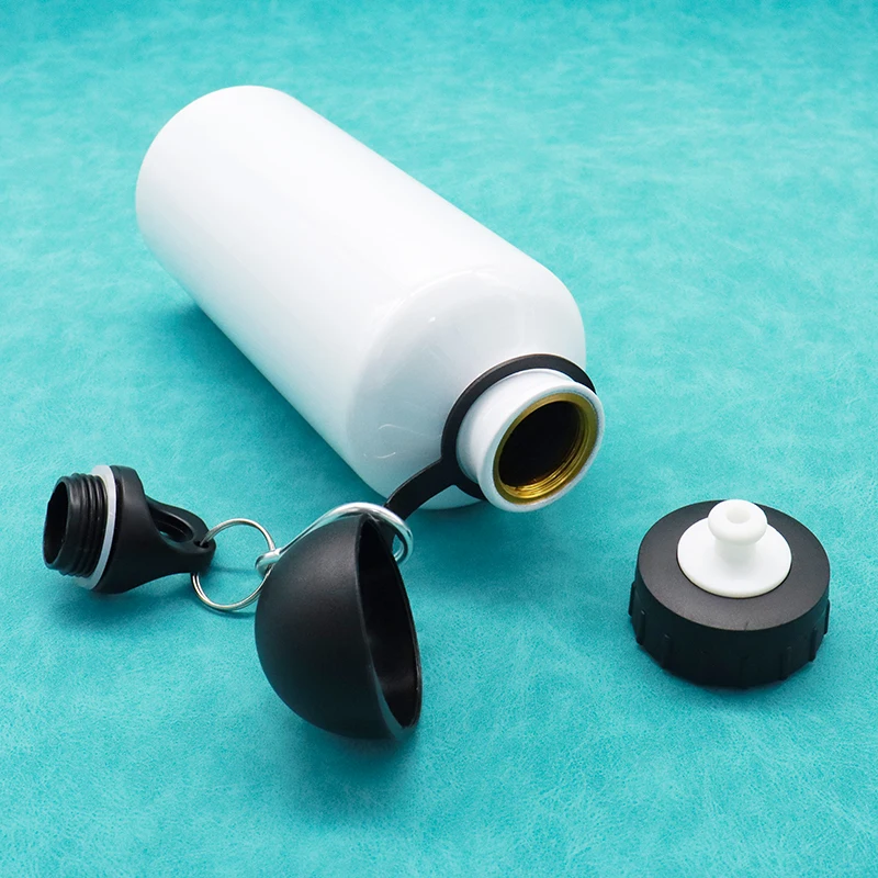 Sublimation Water Bottle Sport Bottle White 400ml 500ml 600ml Silver Single Wall Aluminum Applicable for Boiling Water Unisex