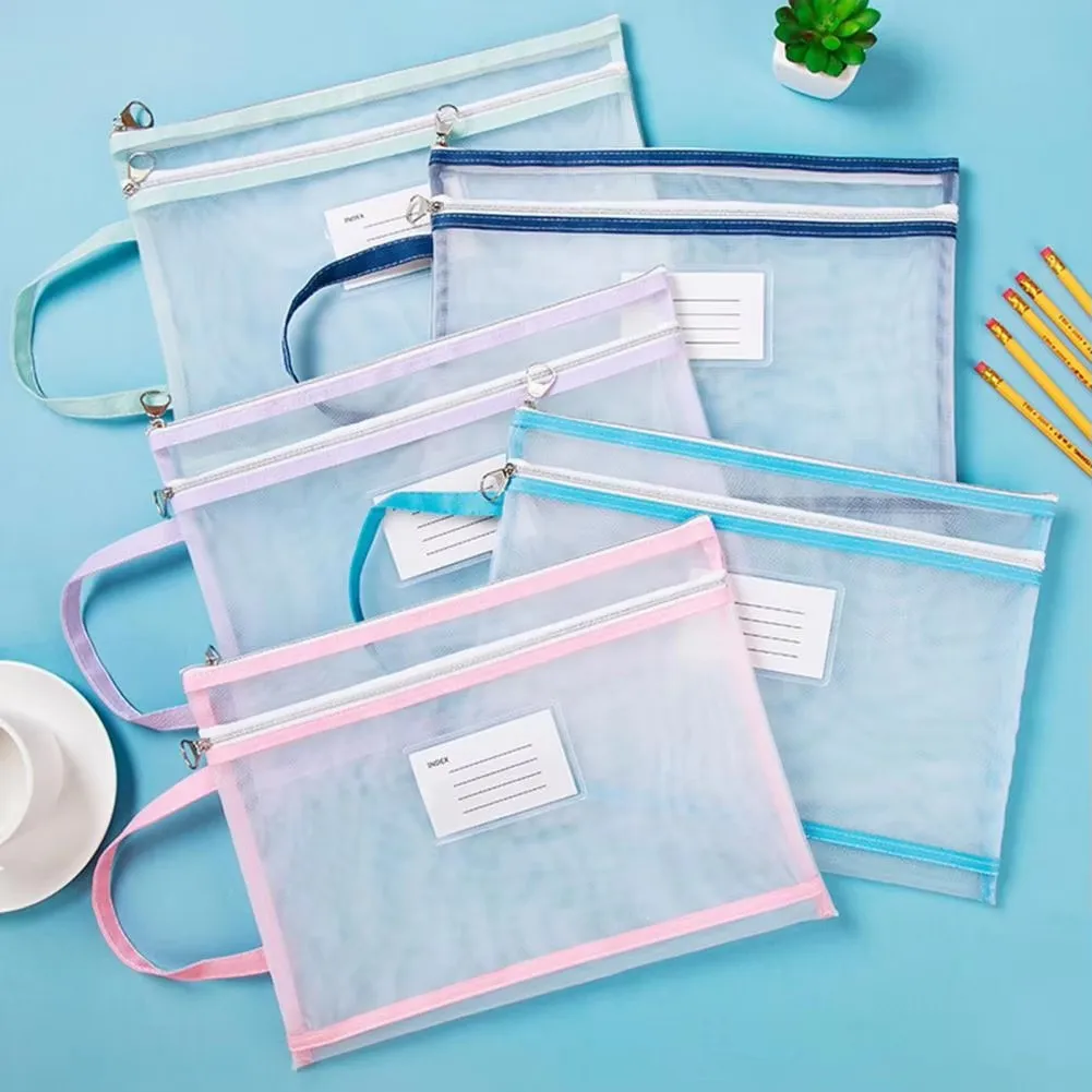33*25cm File Holder Transparent Bag Document Holder With Lanyard Zipper Closure Large Capacity Clear Storage Bag A4 Organizer