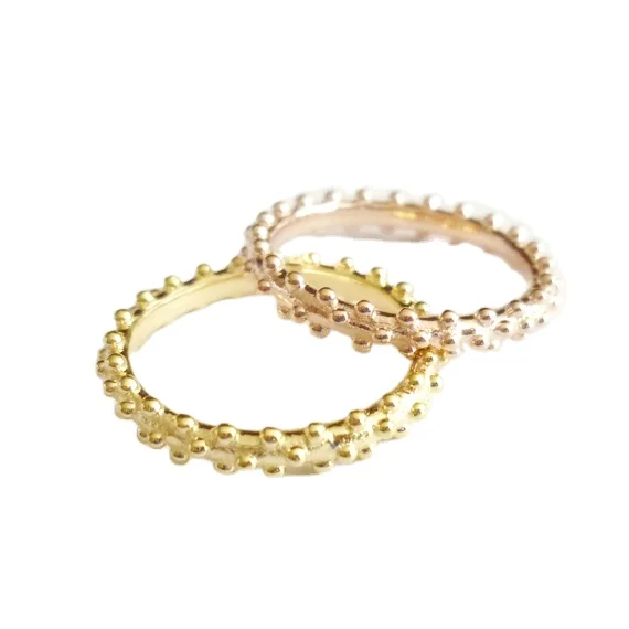 S925 sterling silver bubble gold plated  custom ring for women wholesale jewelry