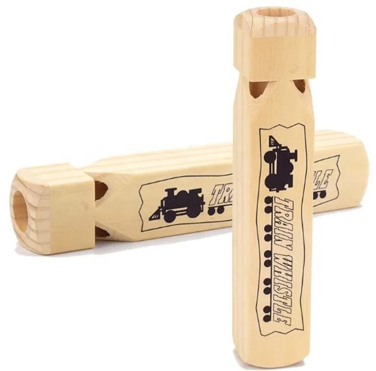 Custom Wood Solid Train Whistle Toy with 4 Tone for Musical Instrument Locomotive Sound Warning Wooden Thomas Carnival Prize