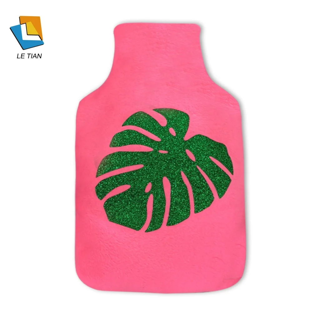 hot water bottle with plush cover eco-friendly material nature rubber