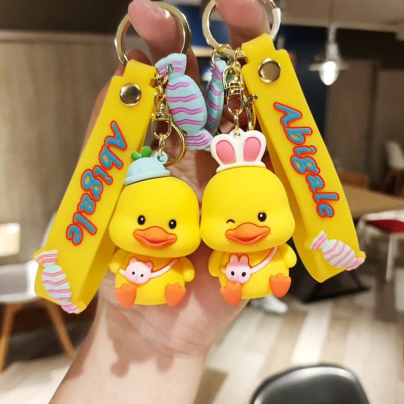 New net red duck doll keychain ins cute bag ornament car pendant stationery shop cartoon gift