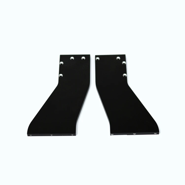 Manufacturers wholesale turning precision parts black anodized aluminum panel with bolt holes cnc machining services