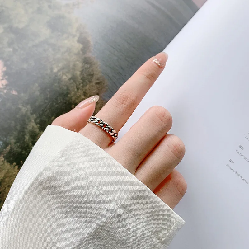 Wholesale New Arrivals Fashion Luxury Vintage Link Chain Rings For Men Women Ladies Female Jewelry Ring