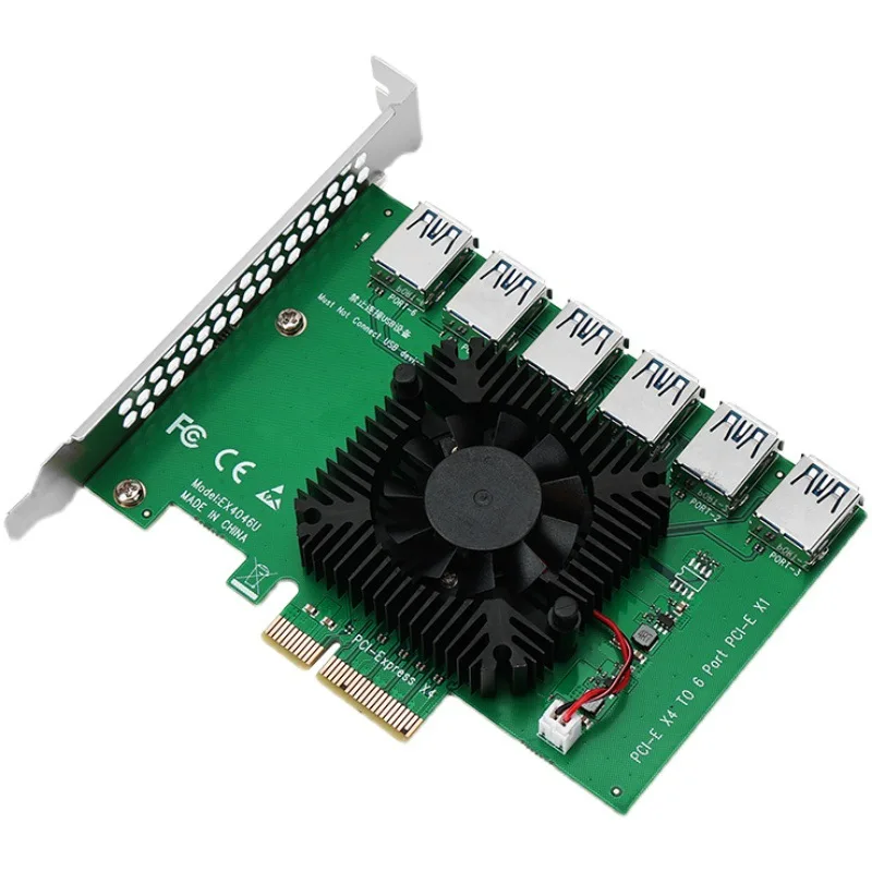 Множитель для порта PCie с 1 на 6 слотами, адаптер для Pcie Riser Ver 010S 010X plus, переходник для графического процессора, карта PCI Express, адаптер порта