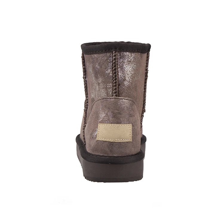 factory direct supplier cow suede upper thermal ankle snow boots for women