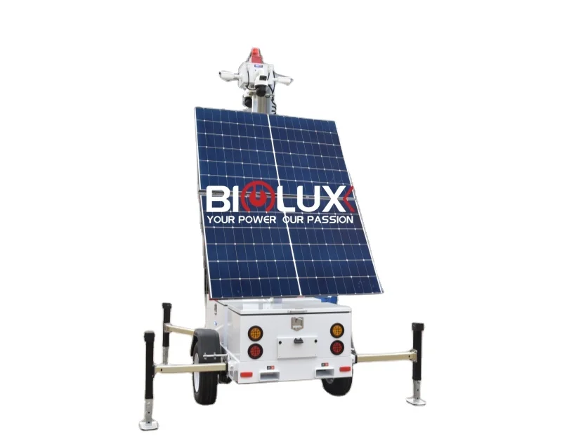 solar towers surveillance trailer mobile cctv camera trailers 24/7 video surveillance station