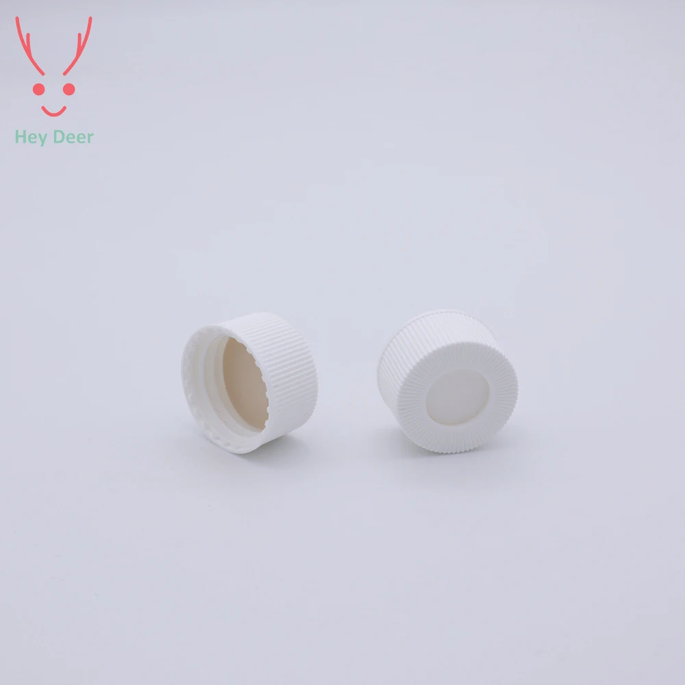 24-400 Black Ribbed Plastic PP Caps for Laboratory 20ml/40ml/60ml Vials