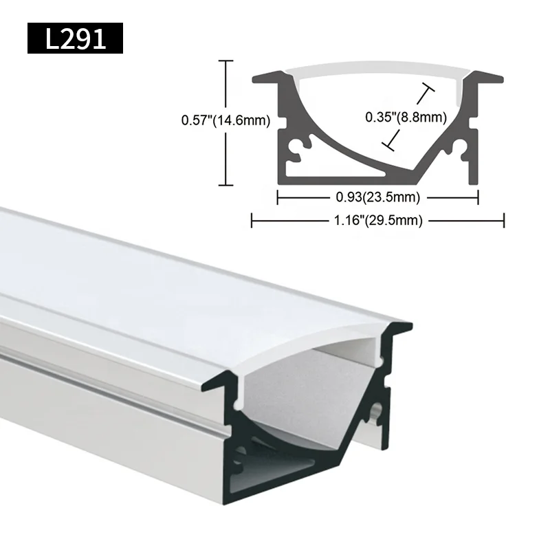 For Ceiling Light 6063 T5 Recessed  Extrusion Heat Sink Housing Channel Led Strip Aluminium Profile