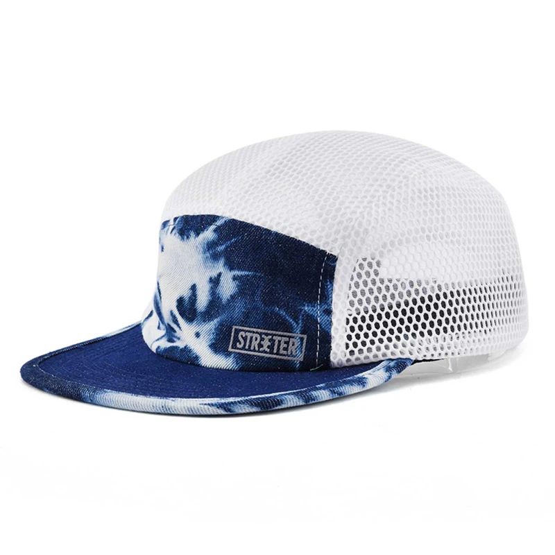 Soft unstructured lightweight quick dry custom packable trail 5 panel mesh sports running hats caps for all seasons