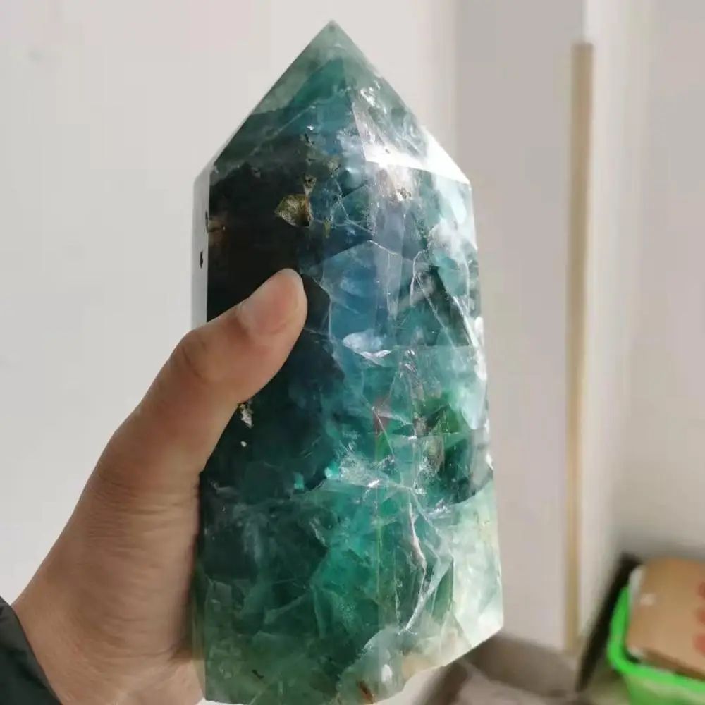 Natural Large size blue fluorite tower fluorite point