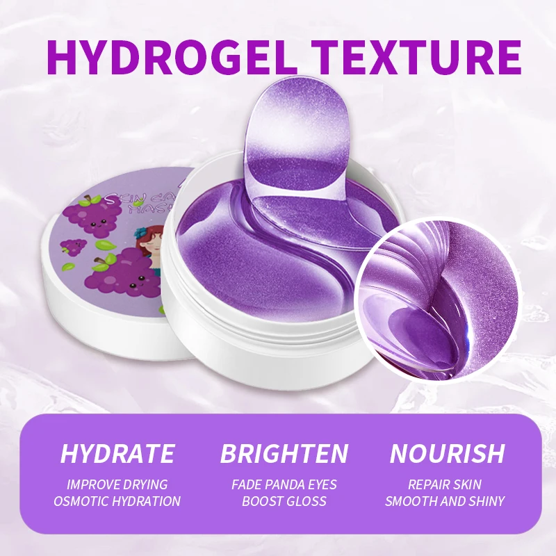 Private label vegan Organic Wholesale Price Organic Box Eye Mask Moisturizing jelly Grape Flavor Nourishing Eye Mask