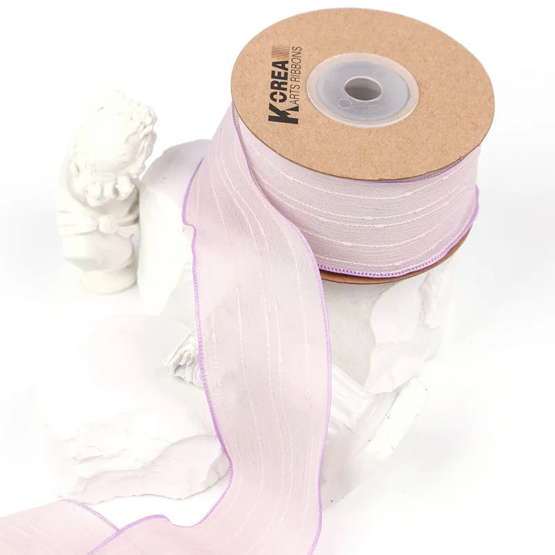 Hot Selling Vertical Stripe Chiffon Ribbon Fabric for Hair Bow Dress Hat Decoration