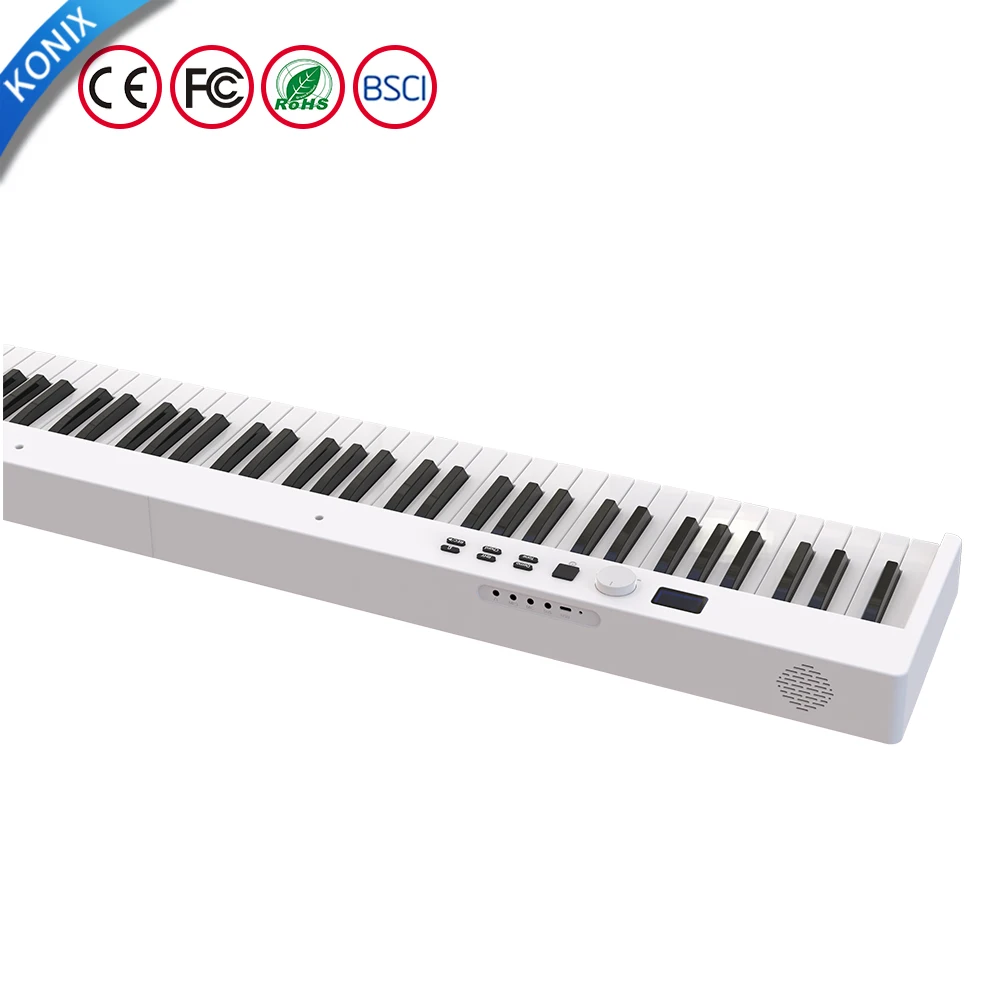 Hot wholesale sell 2024 WHITE  Classic piano electronic piano folding keyboard made in China Konix digital piano forbeginner