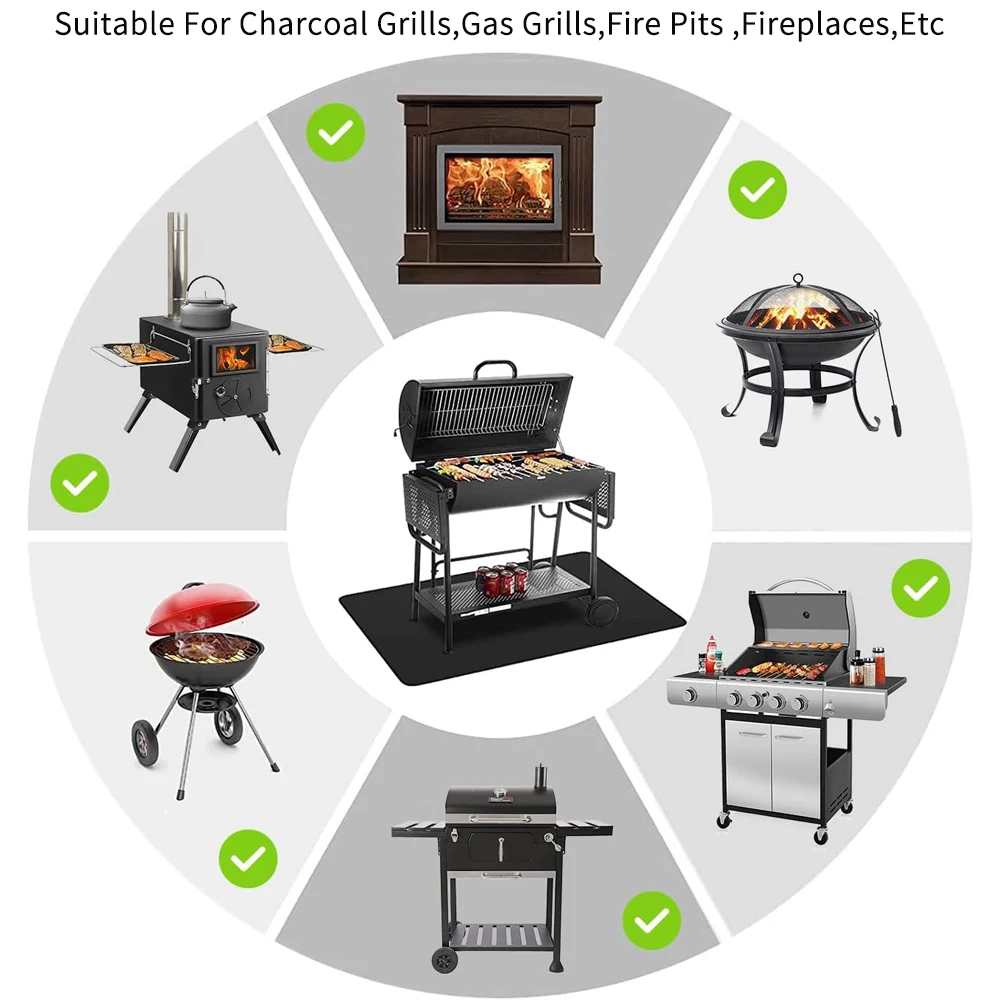 Outdoor Camping Picnic Silicon BBQ Grill Mat Home And Kitchen Waterproof Fireproof Carpet Silicone Barbecue Mats Accessories