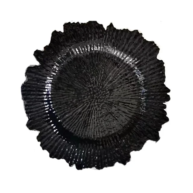 Wholesale Charger Plates Clear and Gold Eco-friendly Reusable Dinnerware Sets Tableware For Wedding Decoration