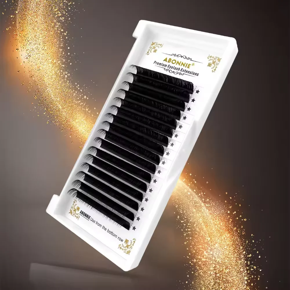 Abonnie J B C CC D DD L LC LD M Curl Easy Fan Eyelash Extention Cashmere Easy Fan Lashes With Logo