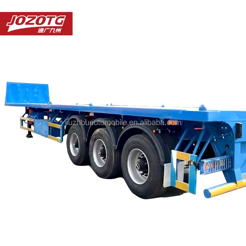 Heavy duty 50T 12.5m fuwa bpw axles 8 12 Turn Locks 40ft 45 foot container class flatbed trailer