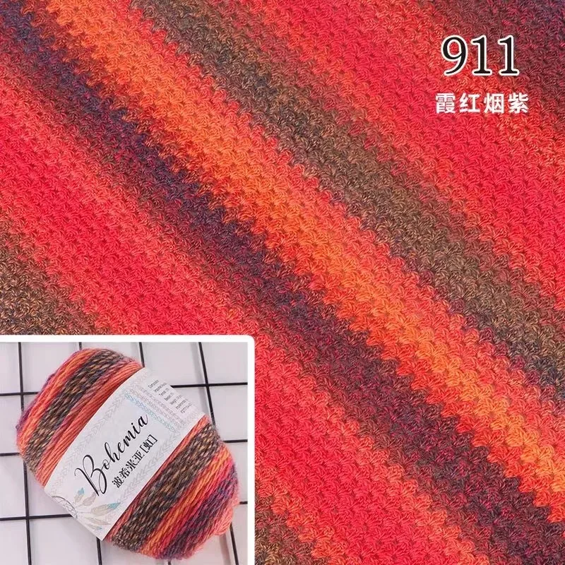 Wholesale Craft Fashion Hand Crochet Cake Yarn 60% Cotton 40% Acrylic Polychromatic Wool Blended Soft and for Sewing