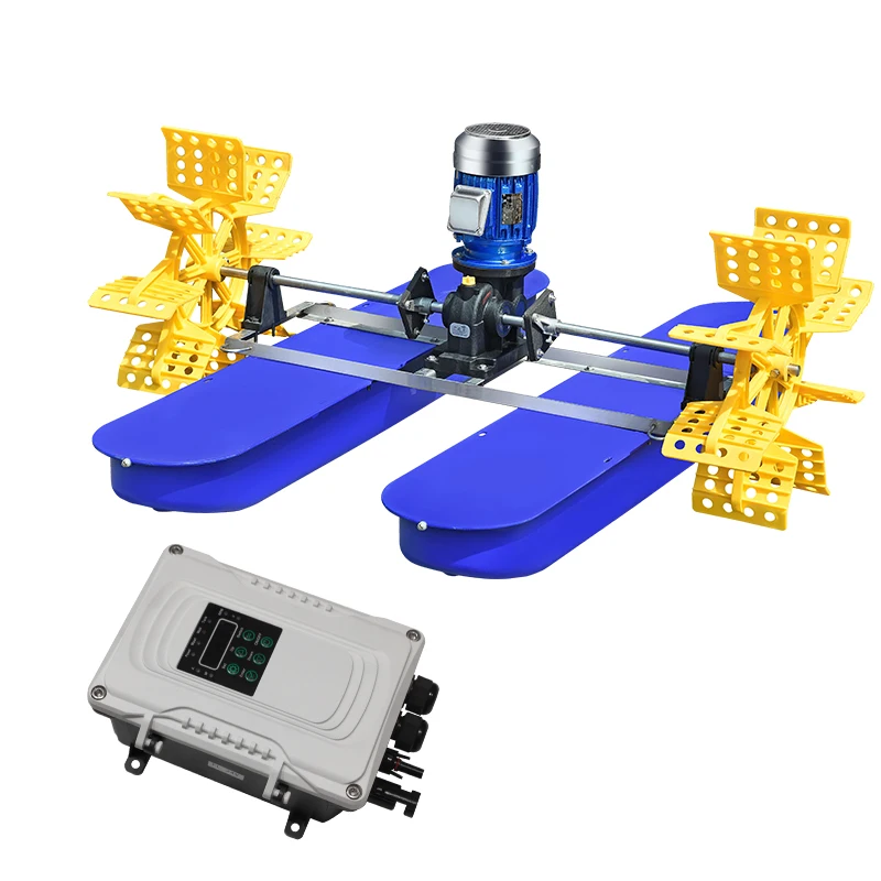 2020 new solar high quality farm fish pond paddle wheel aerator