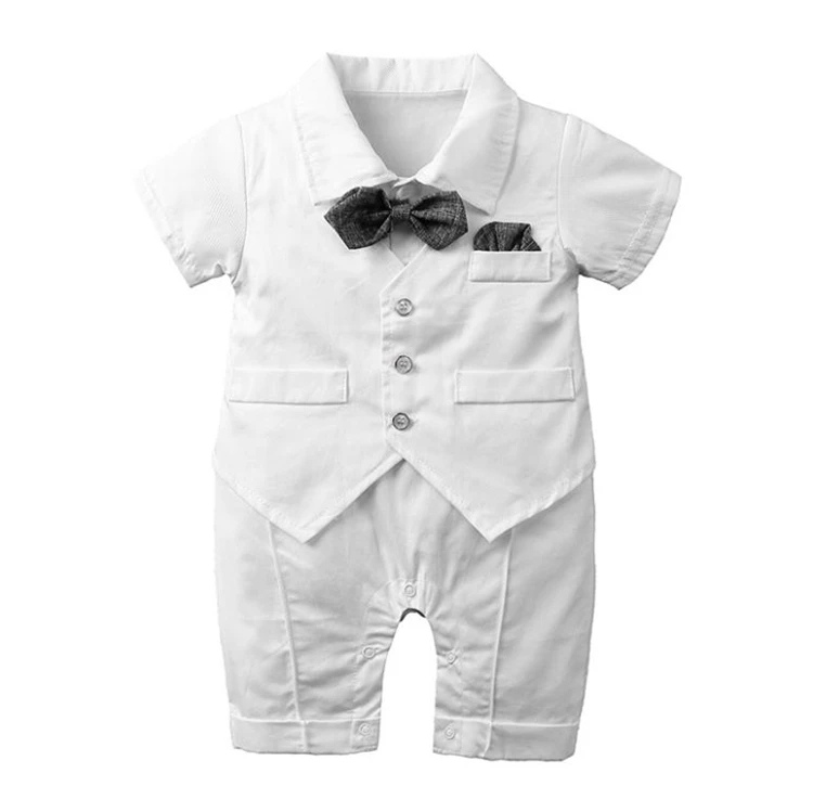 ZHG113  Baby Boys Clothes Sets Romper Gentleman British Style Clothes Jumpsuits Romper with Summer Formal Outfits Suits