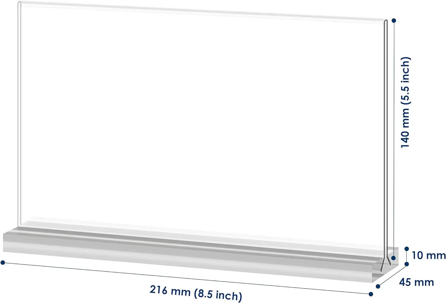 Winfeier Acrylic Double-Side Holder 8.5x11 Inch Clear Sign Display Stand AD Frame for Catering,Store